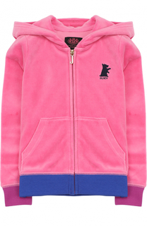 Спортивный кардиган с контрастной отделкой и капюшоном Juicy Couture