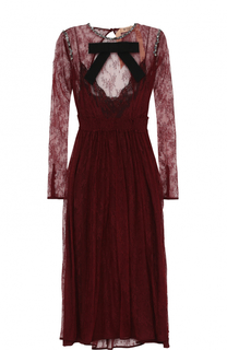 Кружевное платье-миди с открытой спиной No. 21