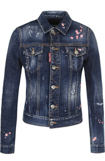 Джинсовая куртка с потертостями Dsquared2