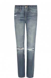 Укороченные джинсы прямого кроя с потертостями Frame Denim