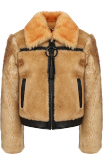Укороченная шуба на молнии из овчины Coach