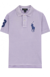 Хлопковое поло с нашивкой и логотипом бренда Polo Ralph Lauren