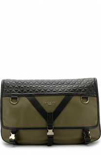 Кожаный мессенджер с клапаном Balmain