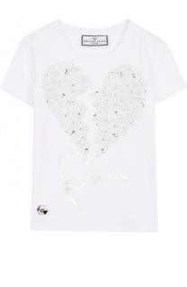 Хлопковая футболка с заклепками и кристаллами Philipp Plein