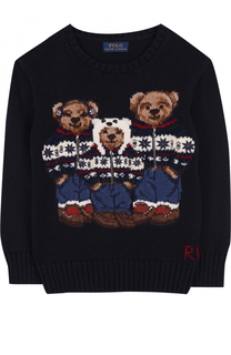Пуловер из хлопка и шерсти с принтом Polo Ralph Lauren