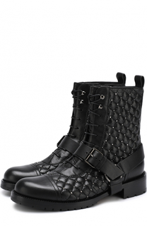 Кожаные ботинки Rockstud Spike с ремешками Valentino