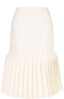 Шерстяная юбка-миди с плиссированной оборкой Jacquemus