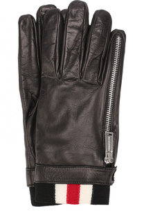 Кожаные перчатки с шерстяной подкладкой Dsquared2