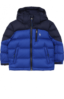 Пуховая куртка с капюшоном и логотипом бренда Polo Ralph Lauren