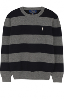Пуловер из хлопка в полоску с логотипом бренда Polo Ralph Lauren