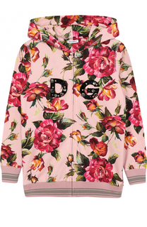Спортивный кардиган из хлопка с принтом и капюшоном Dolce &amp; Gabbana