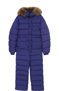 Пуховый комплект из куртки с капюшоном и комбинезоном Moncler