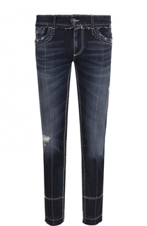 Джинсы прямого кроя с контрастной прострочкой Dolce & Gabbana