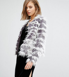 Джинсовая куртка без воротника Unreal Fur Dream - Серый
