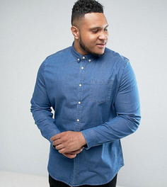 Эластичная облегающая джинсовая рубашка ASOS PLUS - Синий