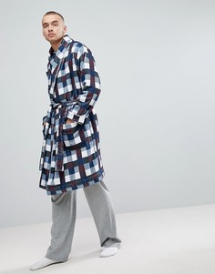 Флисовый халат в клетку с шалевым воротником ASOS - Красный