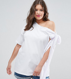 Футболка с завязкой ASOS CURVE - Розовый