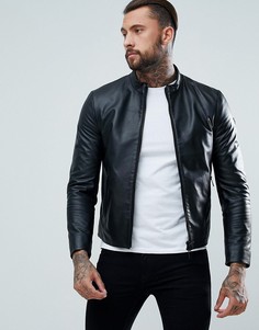 Байкерская куртка из фактурной кожи Armani Jeans - Черный