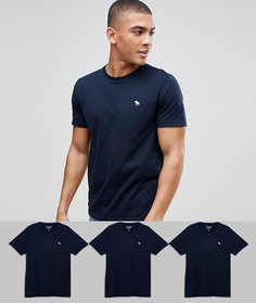 Набор из 3 темно-синих обтягивающих футболок Abercrombie &amp; Fitch, скидка 25 - Темно-синий