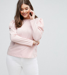 Топ со сборками на рукавах ASOS CURVE - Розовый