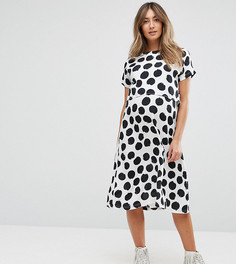 Двухслойное платье в горошек ASOS Maternity NURSING - Белый