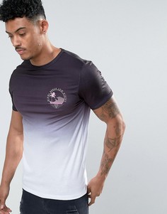 Обтягивающая футболка с эффектом выцветания и принтом River Island - Белый