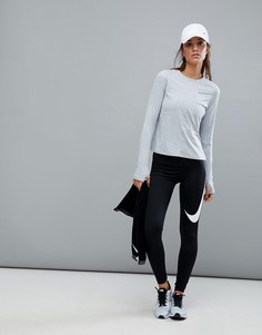 Черные леггинсы с галочкой Nike Running Power - Черный