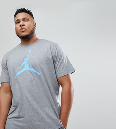 Серая футболка с большим логотипом Nike Jordan PLUS 908017-091 - Серый
