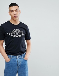Черная футболка с принтом крыльев и логотипом Nike Jordan 908015-010 - Черный