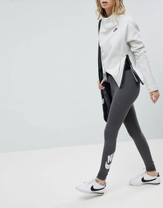 Темно-серые леггинсы с завышенной талией Nike Leg A See - Серый