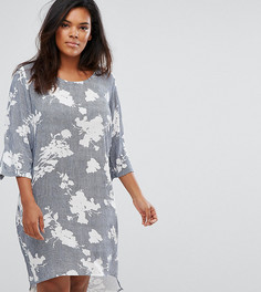 Трикотажное платье с цветочным принтом и рукавами длиной 3/4 Junarose - Мульти