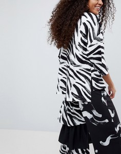 Оверсайз-футболка с принтом зебра ASOS Made In Kenya - Мульти