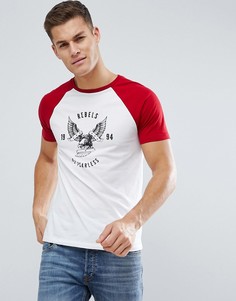 Футболка с рукавами реглан и принтом орла ASOS x NEED FOR SPEED - Белый