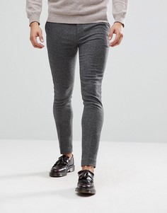 Серые супероблегающие строгие брюки ASOS - Серый