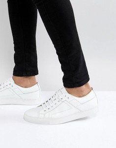 Белые кожаные кроссовки на шнуровке HUGO - Белый