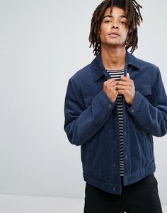 Утепленная вельветовая куртка синего цвета ASOS - Синий