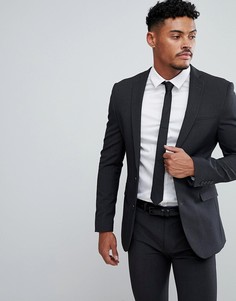 Темно-серый пиджак зауженного кроя ASOS - Серый