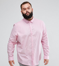 Розовая эластичная оксфордская рубашка узкого кроя в строгом стиле ASOS PLUS - Розовый