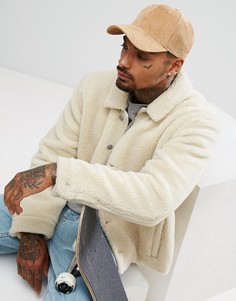 Бежевая вельветовая бейсболка ASOS - Бежевый