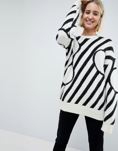 Оверсайз-джемпер с узором в технике интарсия ASOS WHITE - Кремовый