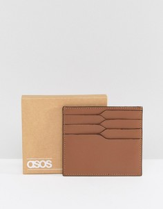 Черно-коричневая кожаная кредитница ASOS - Черный