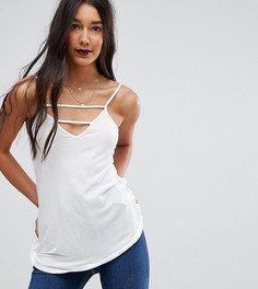 Топ на бретелях с решетчатой вставкой ASOS TALL The Ultimate - Белый