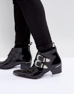 Черные замшевые ботинки с пряжкой Jeffery West - Черный