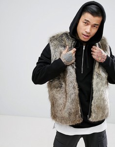 Жилет из искусственного меха ASOS - Коричневый