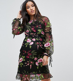 Платье с вышитыми розами ASOS Maternity - Черный