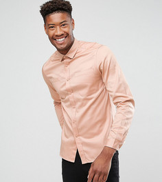 Свободная розовая рубашка с двумя карманами ASOS TALL - Синий