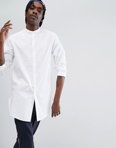 Белая длинная рубашка классического кроя с воротником на пуговице ASOS - Белый