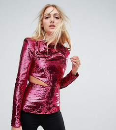 Топ с пайетками и вырезом ASOS TALL Ultimate - Красный