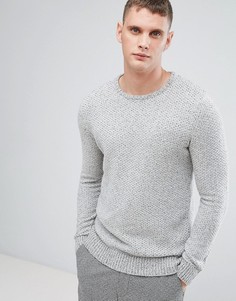 Фактурный джемпер с добавлением хлопка Selected Homme - Серый