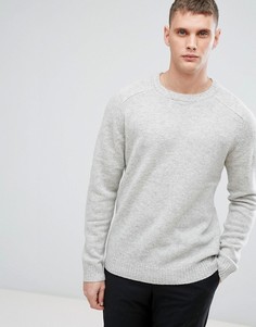 Вязаный джемпер из 100% овечьей шерсти Selected Homme - Серый